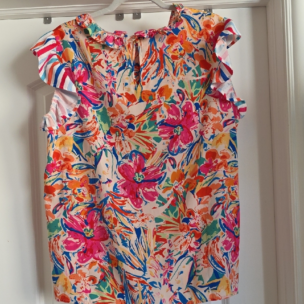 NWOT Boutique XL Floral Sleeveless Top - Multicolor - Picture 2 of 7